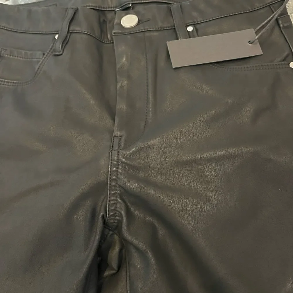 New Blank NYC THE BOND Black faux  Leather coated jeans pants - Picture 7 of 8